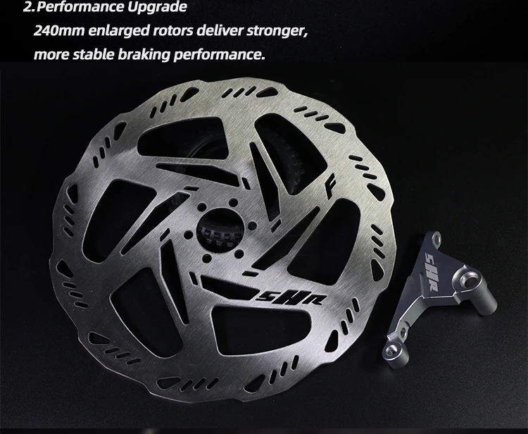 Original SHR graphic showing the 240 mm brake rotor